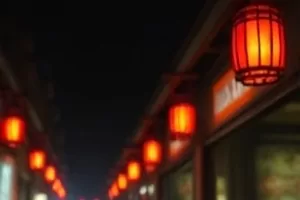 《屋顶上的猫》瓦片屋顶逆光剪影，一只猫蹲在檐口