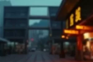 《雾中列车》浓雾中的铁轨延伸，车头灯只剩模糊光斑